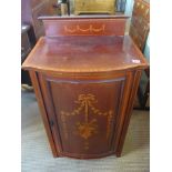 An Edwardian inlaid mahogany music cabinet - reduced in height - 90cm tall