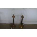 A pair of secondhand table lamps - wired for electricity