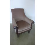 A William IV mahogany upholstered armchair