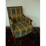 A modern Victorian style upholstered easy chair