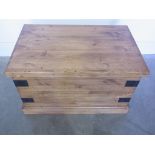 A pine blanket box - Height 42cm x 71cm x 46cm