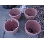 Four terracotta pots - Diameter 30cm