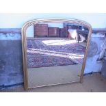 A modern gilt over mantle mirror - 110cm x 102cm