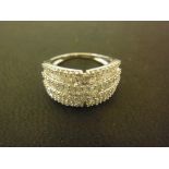 A 9ct white gold dress ring - size N/O - Weight approx. 4.