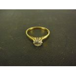 An 18ct yellow gold solitaire diamond ring approx. .