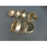 Eight silver napkin rings Sheffield 925 - maker M H - Weight approx 3.