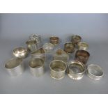 A good selection of sixteen silver napkin rings,