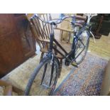 A ladies black Reece pedal cycle with leather saddle and grips - un used,