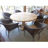 A Bramblecrest Kuta teak dining table - 180cm x 100cm and six Rio armchairs