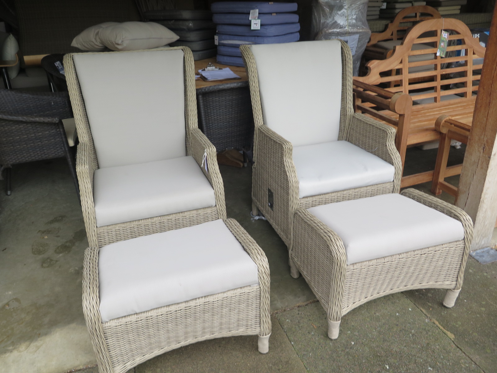 Two Bramblecrest Oakridge recliners with cushions,