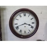 An 8 day mahogany wall clock in a mahogany case with a 12" dial