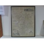 Framed and glazed - An accurate map of Cambridgeshire divided into its hundreds - drawn from
