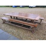 A Bramblecrest Kuta 240cm table with two benches