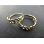 Two 9ct yellow gold rings - sizes P & O - Weight approx. 2.