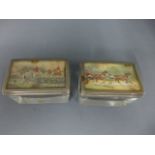 Two stamp boxes,