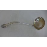 A sterling silver ladle with foliate decoration to handle and oval bowl - approx weight 4 troy oz -