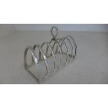 A silver hallmarked toast rack,