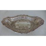 A silver hallmarked sweetmeat dish pierced and with embossed foliate decoration marked for