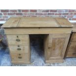 A 19th century pine clerks/reception desk with a;