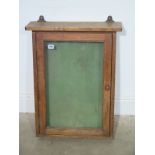 A small oak key cabinet - Height 67cm x 52cm x 14cm