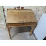 A pine clerks desk with two internal drawers - Height 85cm x 79cm x 53cm