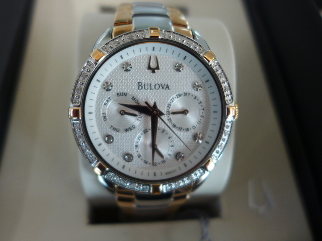 A Bulova bi-metal cased watch with silvered dial, three subsidiary dials at 3, - Image 2 of 3