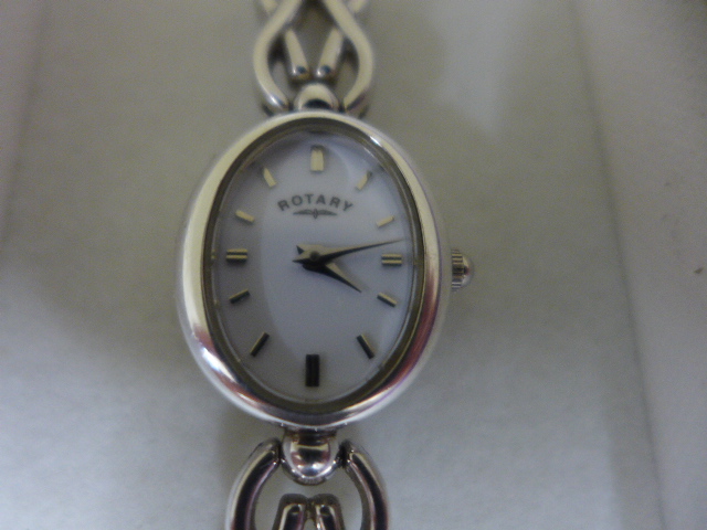 A Sterling silver Rotary Ladies Quartz watch Condition report: Working order - Image 2 of 3