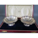 A pair of Presentation silver footed sweetmeat dishes - Birmingham 1936/37 - maker S B - Weight