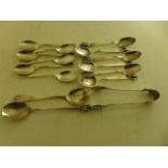 A selection of silver hallmarked teaspoons and souvenir spoons - Weight approx 4.