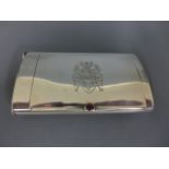 A 900 silver vesta cigarette case, gilt interior with propelling pencil to side,