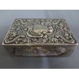 A large silver match box cover - London 1900/01 - maker W C William Comyns and Sons - Length 7.