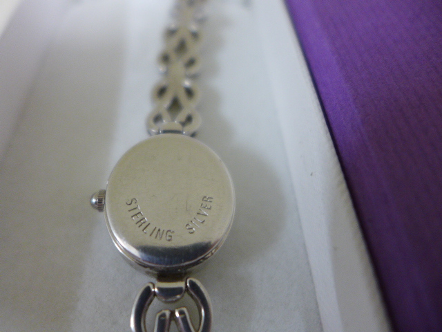 A Sterling silver Rotary Ladies Quartz watch Condition report: Working order - Image 3 of 3