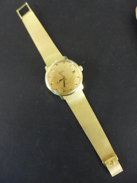 An 18ct yellow gold gentleman's Omega Automatic Geneve bracelet wristwatch with date - 19cm long, - Image 2 of 5