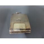 A silver hallmarked stamp box with silver gilt interior,