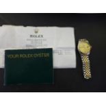 A Rolex Tudor Oyster Prince day/date wristwatch with gold Bezel and Crown,