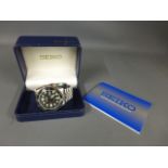 A Seiko Automatic stainless steel bracelet scuba divers watch 7526-0020 no 700728 - Width 43mm -