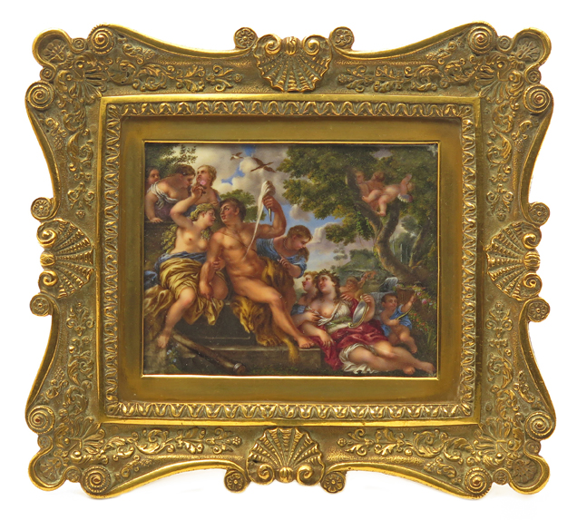λ After Luca Giordano Hercules and Omphale In a gilt metal frame 75 x 93mm