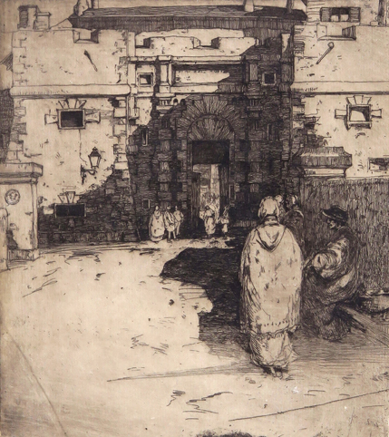 David Young Cameron (Scottish 1865-1945) The Gates of a City Signed Etching 19 x 16cm; 7½ x 6¼in