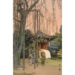 Hiroshi Yoshida (Japanese 1876-1950) The cherry tree in Kawagoe; Rainy day in Nikko; Night in