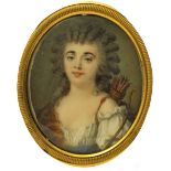 λ Attributed to Peter Adolf Hall (Swedish 1739-1793) Portrait miniature of the actress Madame