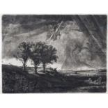 Capt. William E. Baillie (Irish 1723-1810) After Rembrandt The Three Trees Etching 21 x 28cm; 8¼ x