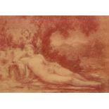 Attributed to Henri Fantin-Latour (French 1836-1904) Reclining nude Signed on the mount Red chalk on