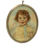 λ J.S.W. (c. 1900) Portrait miniature of a boy, half length Signed with initials Oval in a silver