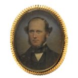 λ Wasse c.1861 Portrait miniature of a gentleman, head and shoulders Signed and dated 1861, gilt