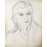 ‡ Edward Wolfe R.A. (1897-1982) Portrait of a young woman Signed Pencil 59 x 47cm; 23¼ x 18½in