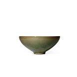 A CHINESE GREEN JUNYAO BOWL, JIN DYNASTY 1115-1234 AD The conical body with an incised band