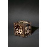 A CHINESE BLACK LACQUER AND MOTHER OF PEARL BOX, YUAN DYNASTY 1271-1368 AD The outer box with a