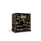 A CHINESE BLACK LACQUER RECTANGULAR TABLE CABINET, 17TH/18TH CENTURY The front panel removable to
