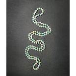 A CHINESE JADEITE SINGLE ROW NECKLACE, 76CM., With a gemological certificate stating that no