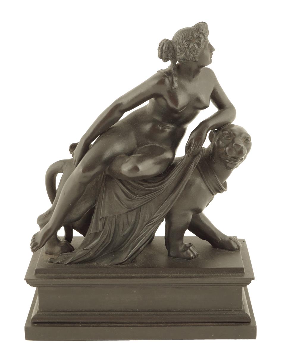 After the antique. A 19th century German Berlin cast ironwork group of Ariadne and the Panther, 18.